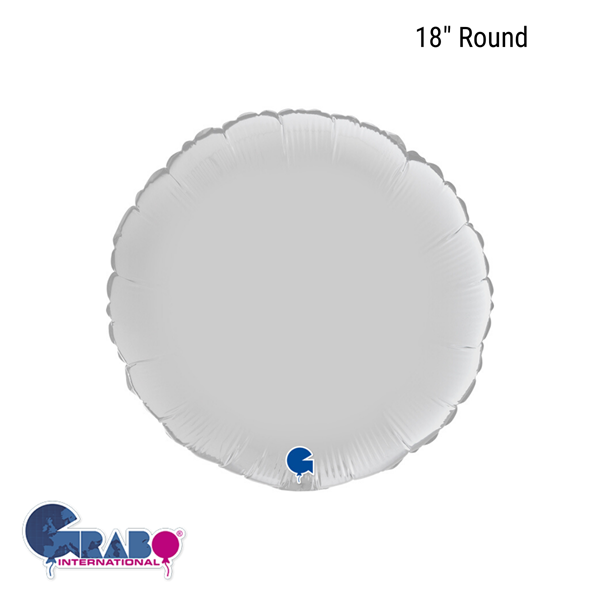 Grabo Satin White 18" Round Foil Balloon