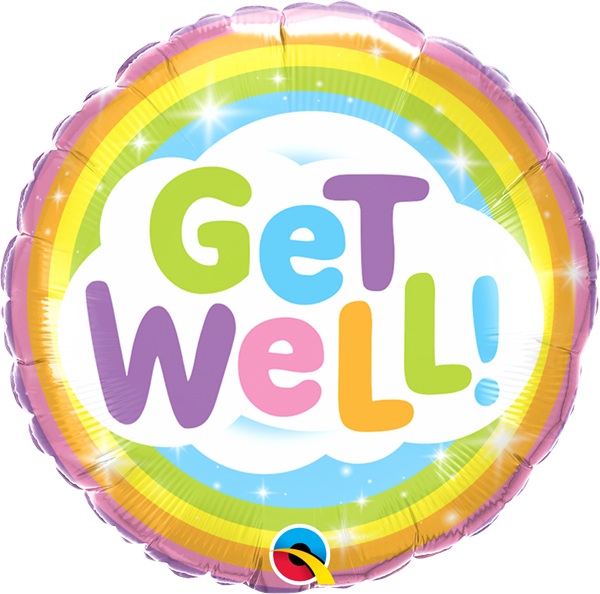 Get Well Rainbow 18" Foil Balloon