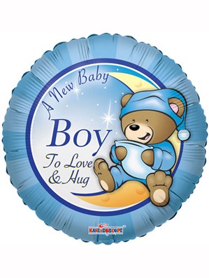 18" Baby Boy Teddy Bear Foil Balloon