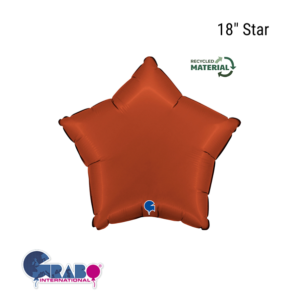 NEW Grabo Satin Brick Red 18" Star Foil Balloon