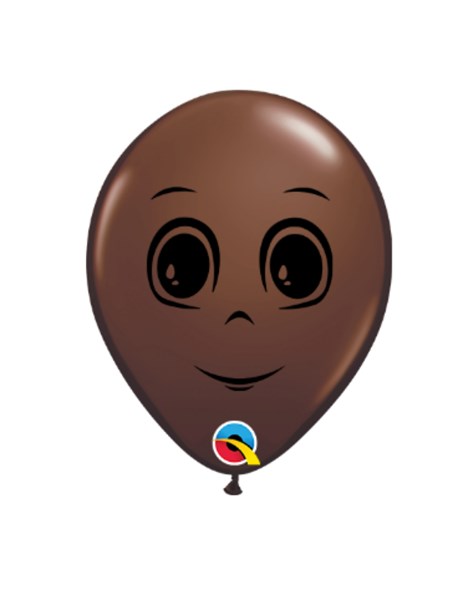 Chocolate Brown Masculine Face 5" Latex Balloons 100pk