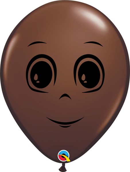 Qualatex 16" Chocolate Brown Masculine Face Latex Balloons 50pk