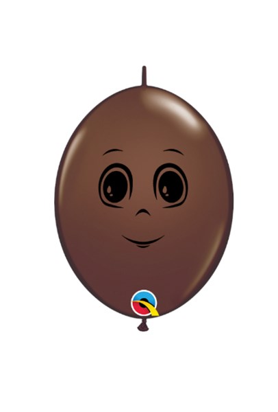 Qualatex 6" Chocolate Brown Masculine Face QuickLink Balloons 50pk