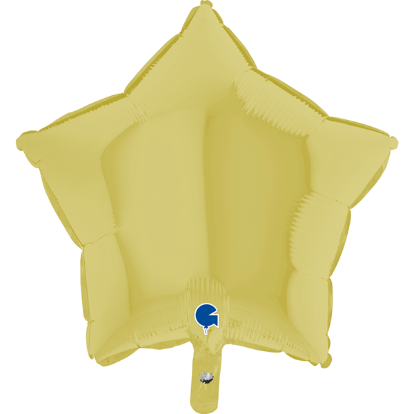Pastel Matte Yellow 18" Star Foil Balloon