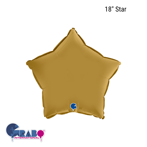 Grabo Satin Gold 18" Star Foil Balloon