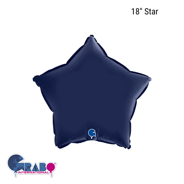 Grabo Satin Navy Blue 18" Star Foil Balloon