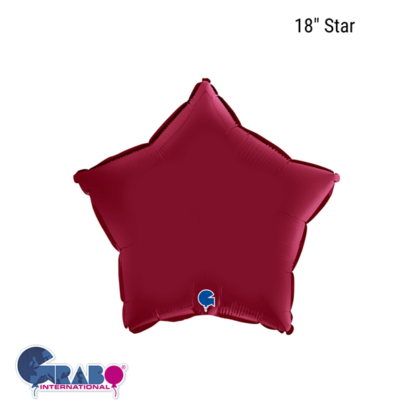 Grabo Satin Cherry Red 18" Star Foil Balloon