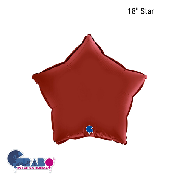 Grabo Satin Ruby Red 18" Star Foil Balloon