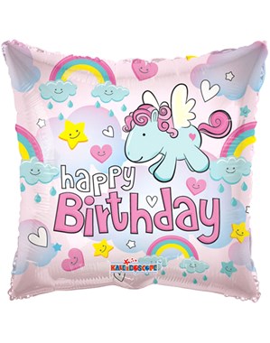 Happy Birthday Flying Pony 18" Foil Balloon