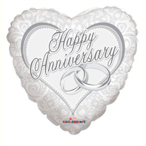 Happy Anniversary Heart Foil Balloon 18"