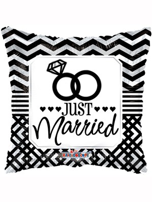Just Married 18" Square Foil Balloon