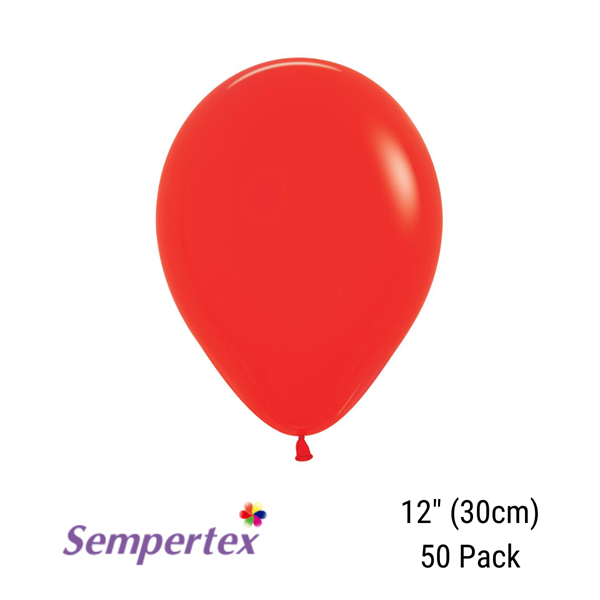 Sempertex Fashion Red 12" Latex Balloons 50pk