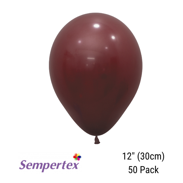 Sempertex Fashion Merlot 12" Latex Balloons 50pk