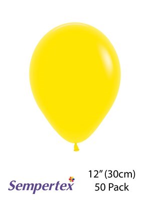 Sempertex Fashion Yellow 12" Latex Balloons 50pk