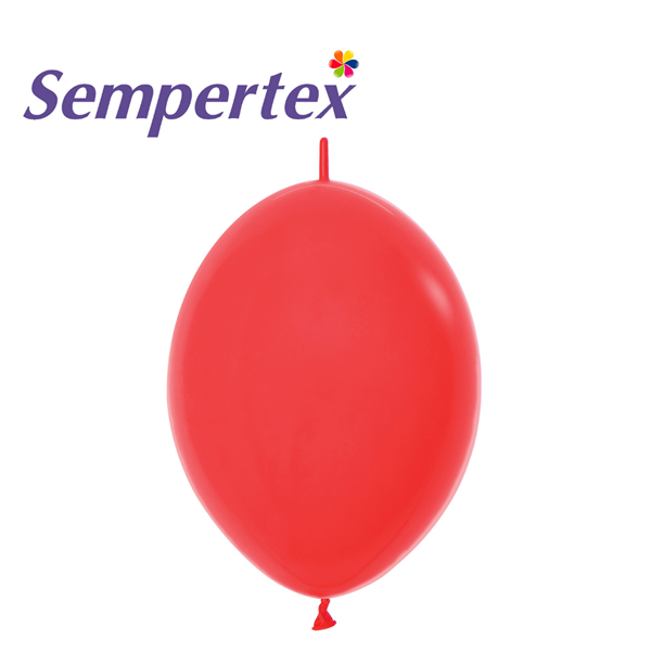 Sempertex Fashion Red 12" Link-O-Loon Latex Balloons 50pk