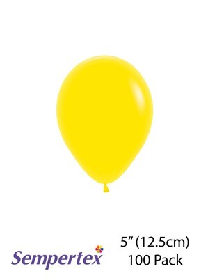 Sempertex Fashion Yellow 5" Latex Balloons 100pk