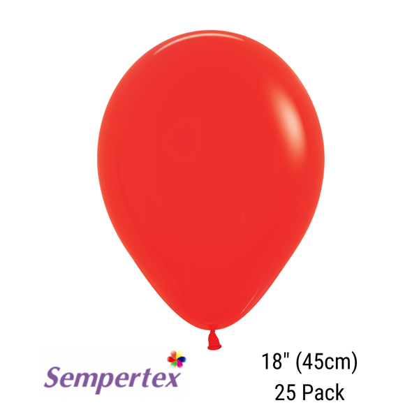 Sempertex Fashion Red 18" Latex Balloons 25pk