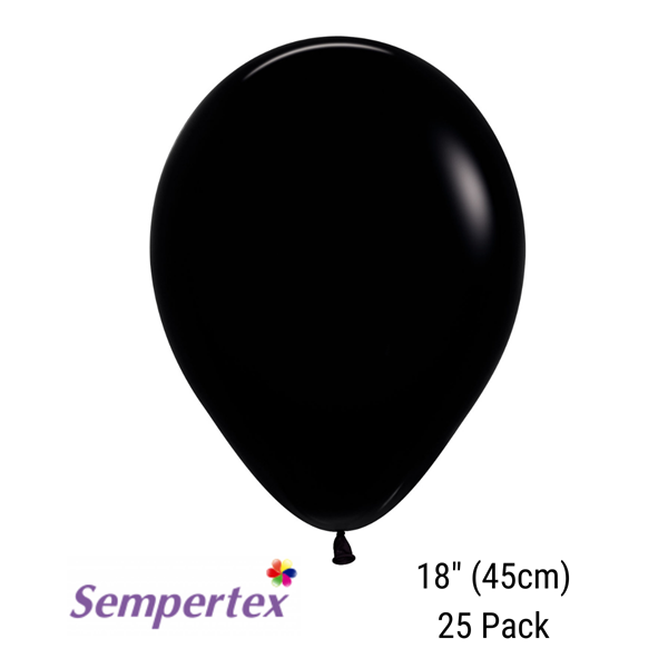 Sempertex Black 18" Latex Balloons 25pk