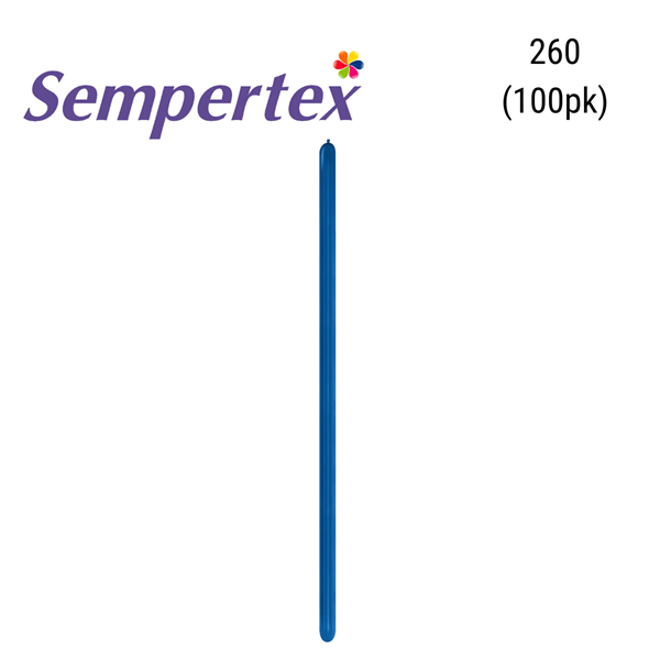 Sempertex Metallic Blue 260 Modelling Latex Balloons 100pk
