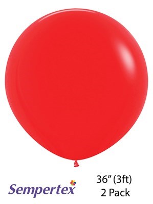 Sempertex Fashion Red 36" Latex Balloons 2pk