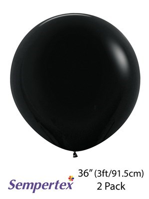 Sempertex Black 36" Latex Balloons 2pk