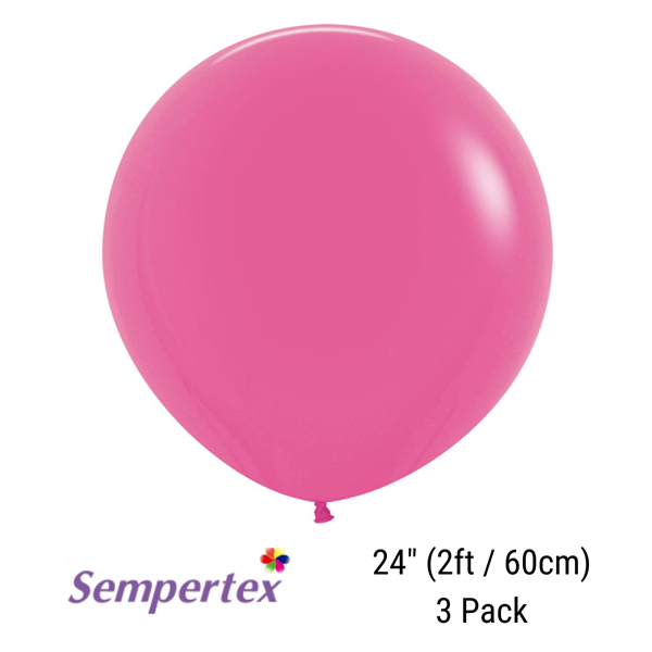 Sempertex Fashion Fuchsia 24" (2ft) Latex Balloons 3pk