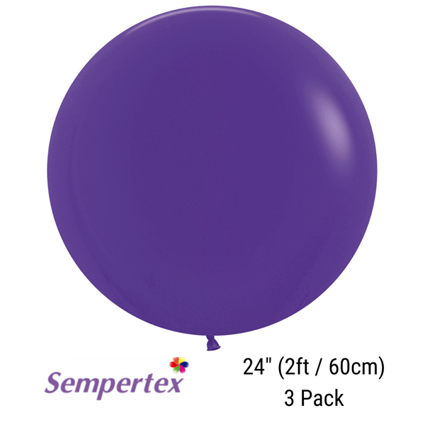 Sempertex Fashion Violet 24" Latex Balloons 3pk