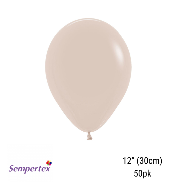 Sempertex Fashion White Sand 12" Latex Balloons 50pk