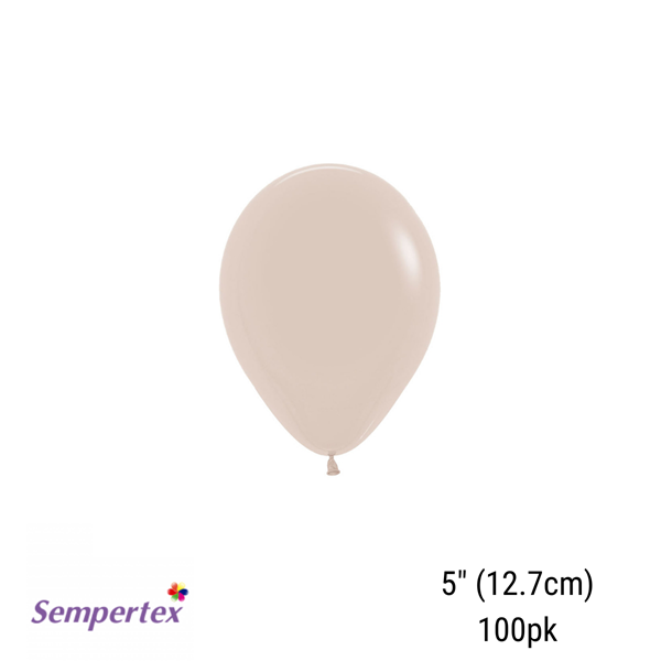 Sempertex Fashion White Sand 5" Latex Balloons 100pk