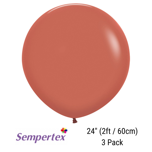 Sempertex Terracotta 24" (2ft) Latex Balloons 3pk