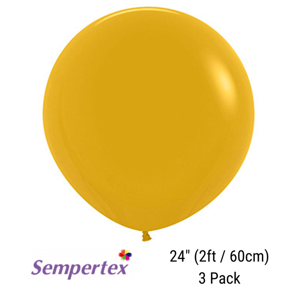 Sempertex Mustard 24" (2ft) Latex Balloons 3pk