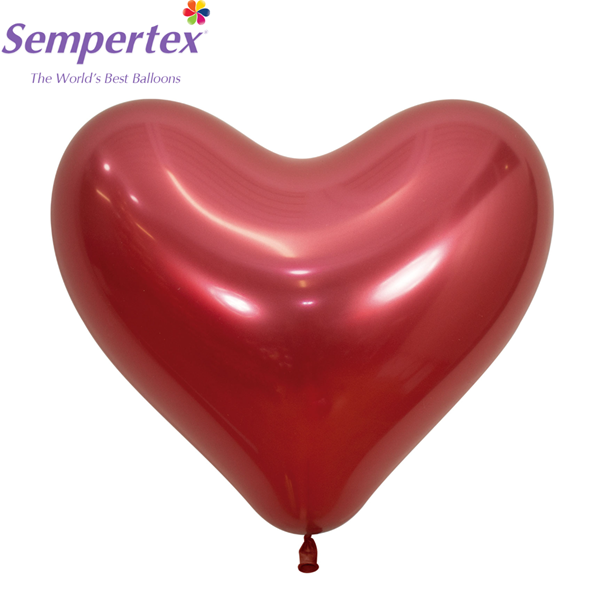 Sempertex Reflex Red 14" Heart Latex Balloons 50pk