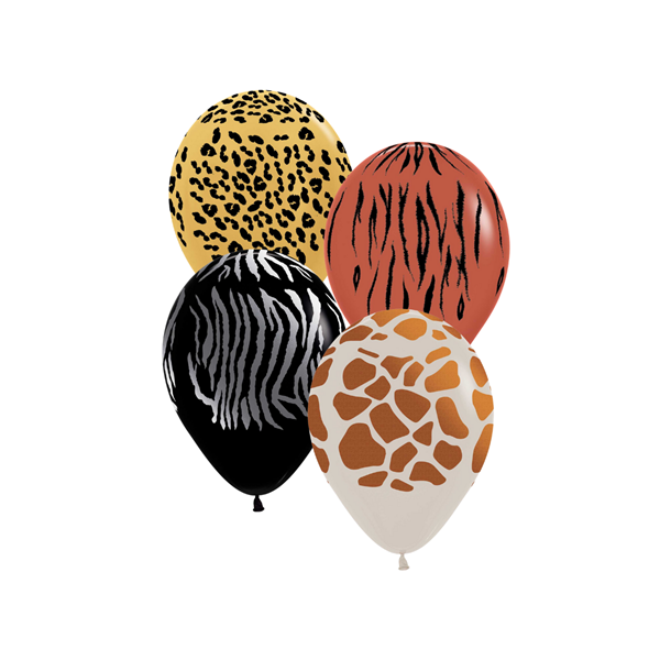 Sempertex Animal Print Assorted 5" Latex Balloons 50pk