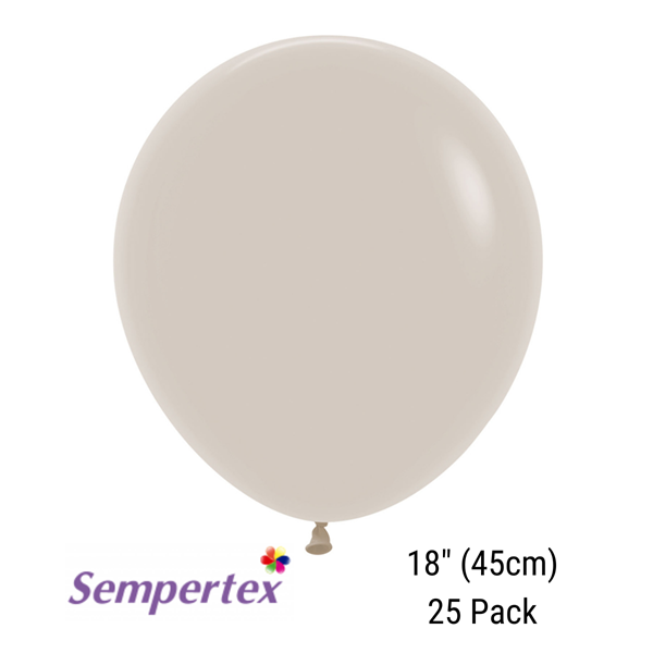 Sempertex Fashion White Sand 18" Latex Balloons 25pk