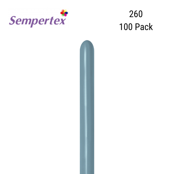 Sempertex Pastel Dusk Blue 260 Modelling Latex Balloons 100pk