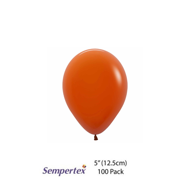 Sempertex Fashion Sunset Orange 5" Latex Balloons 100pk