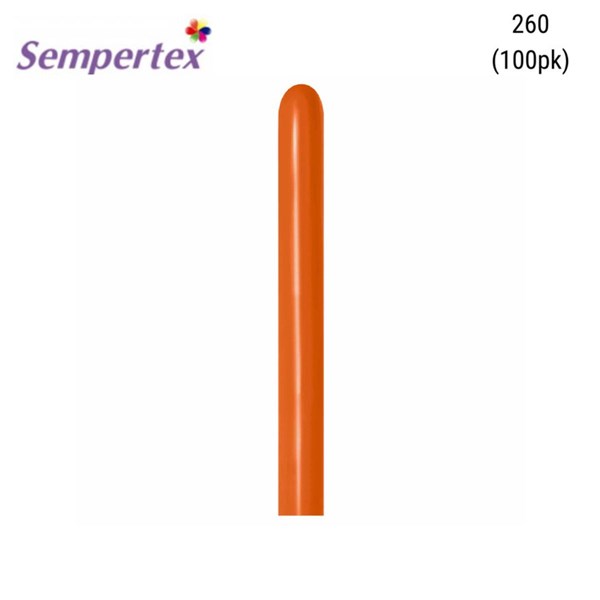 NEW Sempertex Fashion Sunset Orange 260 Latex Balloons 100pk