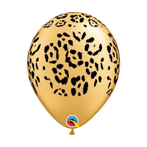 Leopard Spots Gold Metallic 11" Latex Balloons 6pk