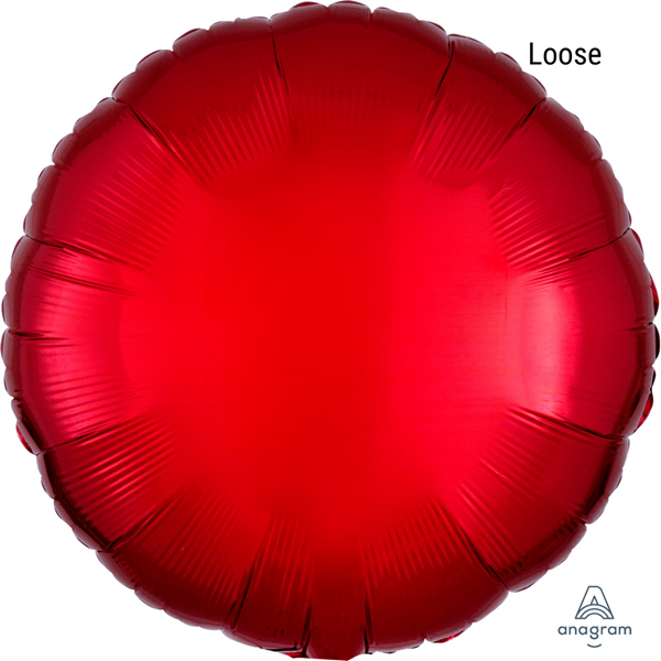 Metallic Red Circle 18" Foil Balloon (Loose)