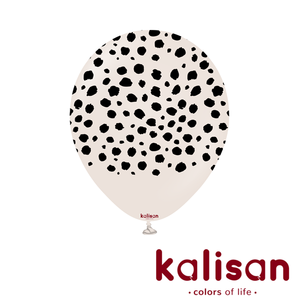 Kalisan Printed 12" Cheetah White Sand Latex Balloons 25pk