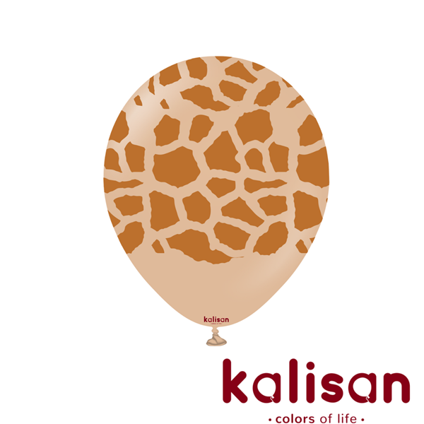 Kalisan Printed 12" Safari Giraffe Desert Sand Latex Balloons 25pk