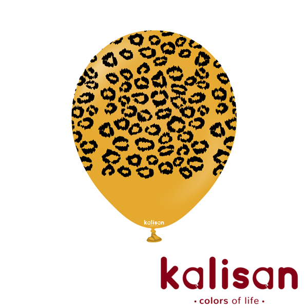 Kalisan Printed 12" Leopard Mustard Latex Balloons 25pk