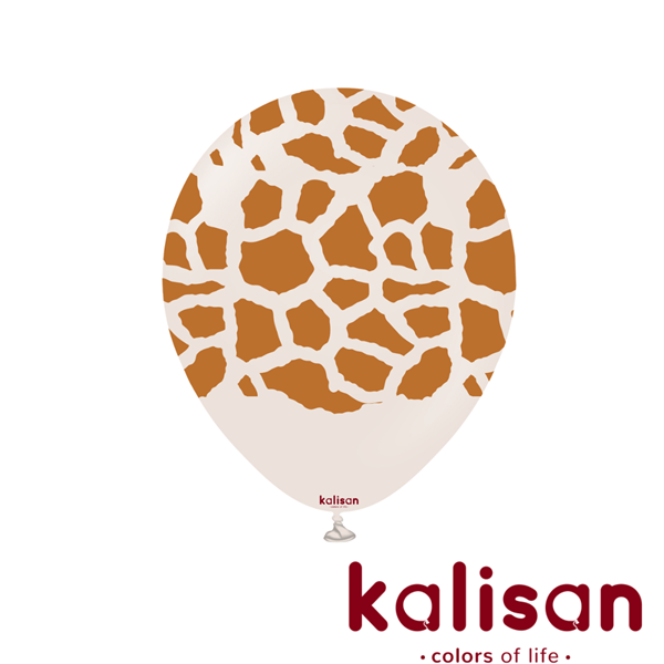 Kalisan Printed 12" Safari Giraffe White Sand Latex Balloons 25pk