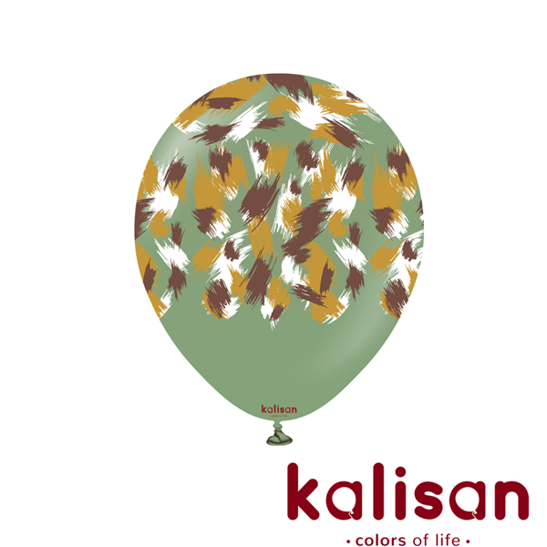 Kalisan 12" Safari Savanna Eucalyptus Latex Balloons 25pk