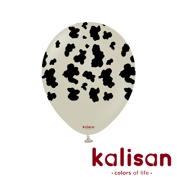 NEW Kalisan Printed 12" Safari Cow Stone Latex Balloons 25pk