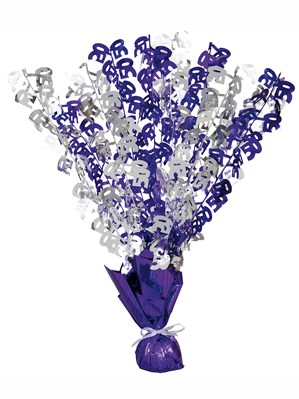 Purple Birthday Glitz Age 50 Foil Balloon Weight Centrepiece 16.5"