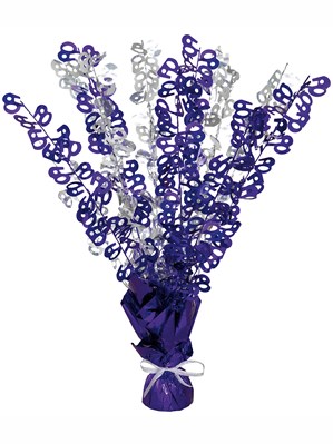 Purple Birthday Glitz Age 60 Foil Balloon Weight Centrepiece 16.5"