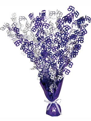 Purple Birthday Glitz Age 65 Foil Balloon Weight Centrepiece 16.5"