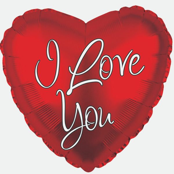 I Love You Script 17" Heart Foil Balloon