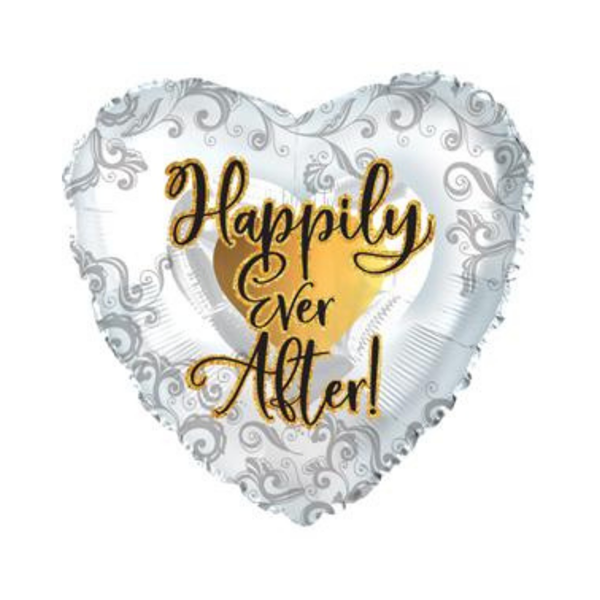 Happily Ever After 17" Heart Shaped Foil Balloon (Loose)
